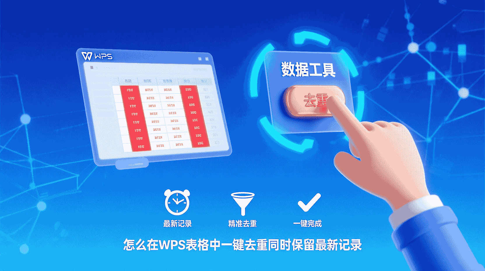 WPS表格如何删除重复数据, WPS保留唯一值方法, WPS一键去重步骤, WPS删除重复行无效怎么办, WPS数据清洗最佳实践, WPS高版本去重新功能, WPS与Excel去重区别, WPS大数据量去重性能优化